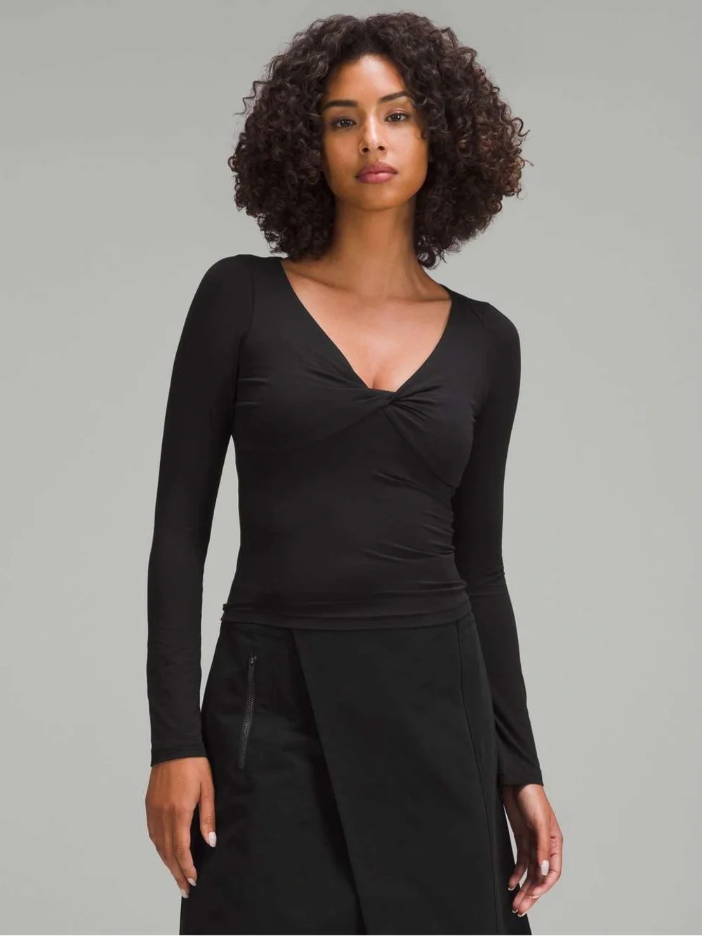 Lululemon Modal-Silk Blend V-Neck Long-Sleeve Shirt